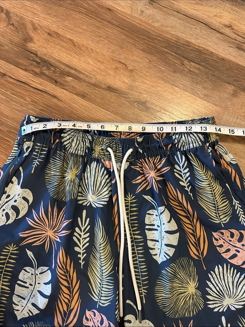 Goodfellow & Co Navy Swim Shorts with Peach Floral Print
